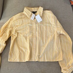 NWT Banana Republic Yellow Striped Button Down Shirt
